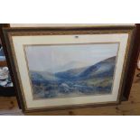 F.J. Widgery: a gilt framed large format coloured print, depicting a Dartmoor view