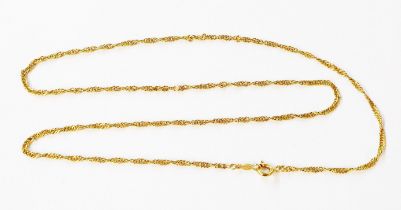 A marked 750 yellow metal twist-link neck chain
