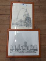 Two prints, depicting views of Missouri