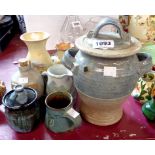 A quantity of Studio Pottery including jugs, vases, etc.