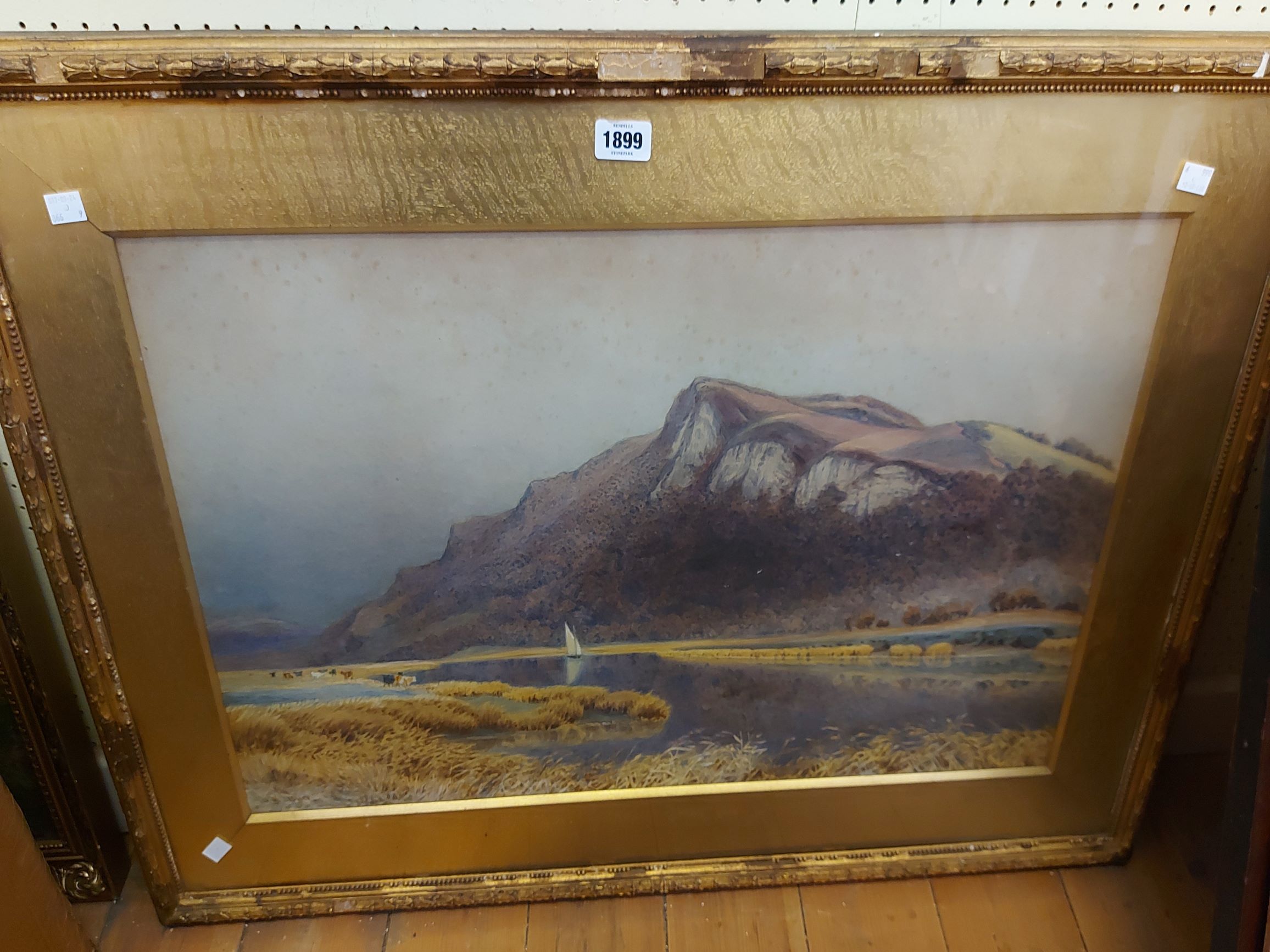 George Crozier: a gilt framed and slipped large format watercolour entitled 'A Tidal River,'