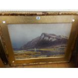 George Crozier: a gilt framed and slipped large format watercolour entitled 'A Tidal River,'