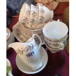 A Royal Albert bone china part tea set decorated in the Rowan pattern comprising five trios, milk