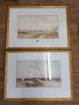 A pair of gilt framed English School watercolours, both depicting Norfolk views - bearing labels