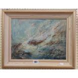 †I. Karolyi: a vintage painted framed oil on board entitled 'Fish' - signed, dated 1968 and with