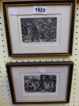 †Peter Reddick: a pair of Hogarth framed small format signed limited edition woodcuts, one