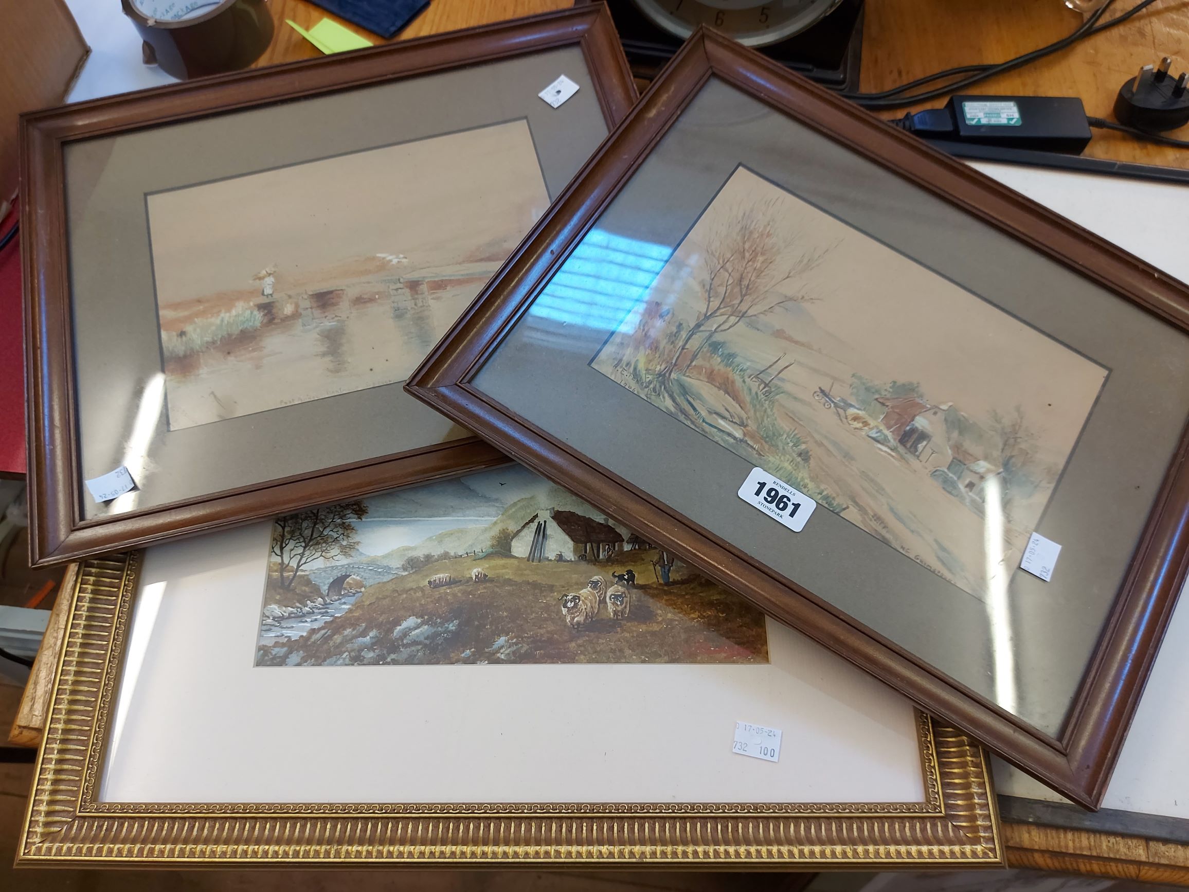 A.E. Ferguson: a pair of framed watercolours, one entitled 'Postbridge Dartmoor', the other '