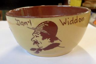 A Devon pottery 'Dan'l Widdon' Widecombe Fair bowl