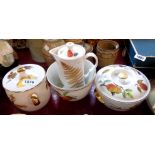 Four pieces of Royal Worcester Evesham oven to tableware including tureen, bowl, etc. - various