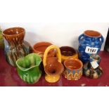 Eight mainly West Country pottery vases including Aller Vale, etc.