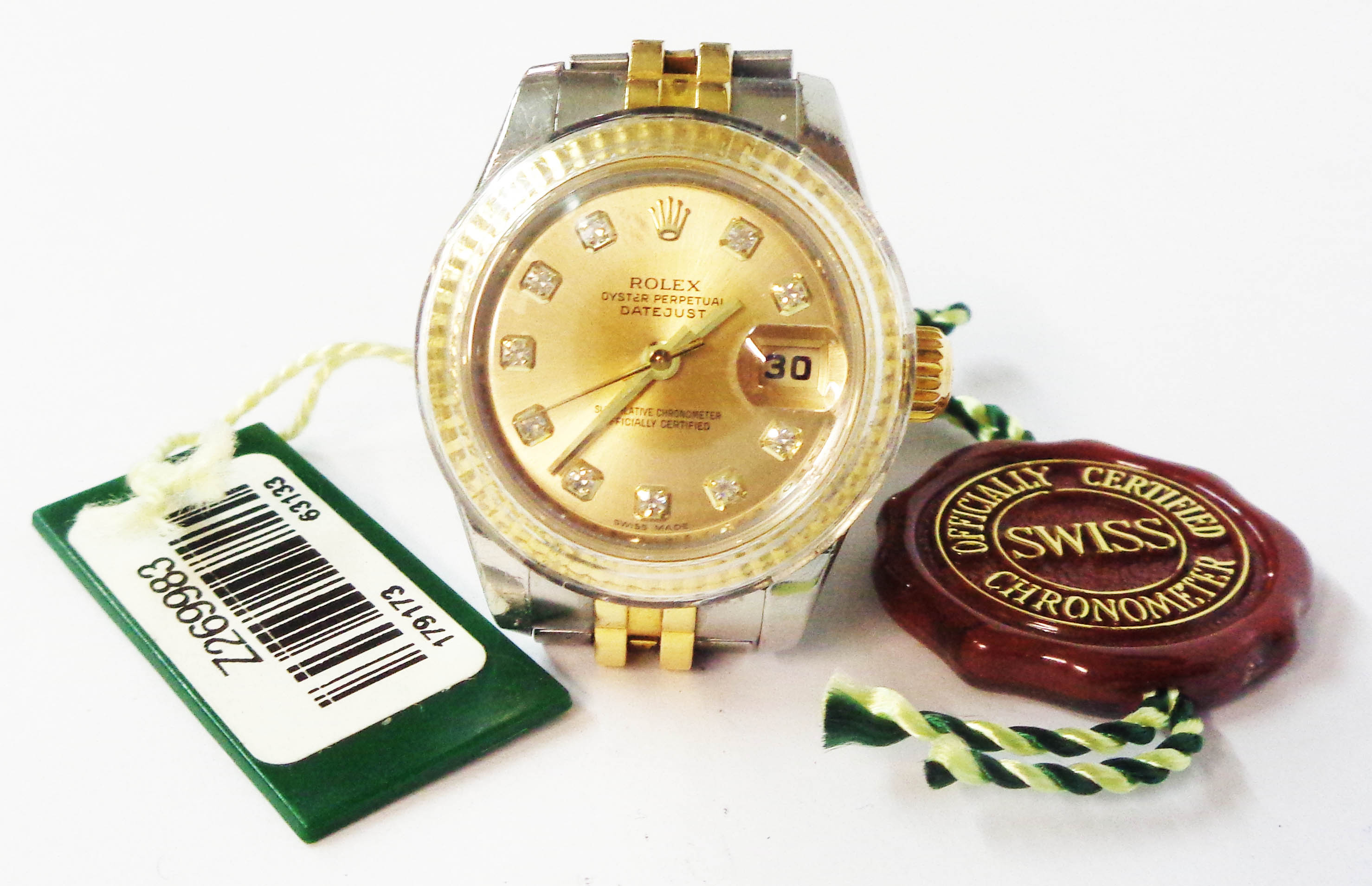 A 2007 Rolex Oyster Perpetual Datejust lady's bi-metal wristwatch with diamond set numeral - Bild 2 aus 3