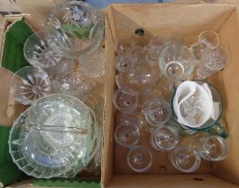 Two boxes containing a quantity of glassware including drinking glasses, etc.