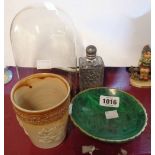 A small selection of ceramics, glass and other collectable items including glass dome and associated