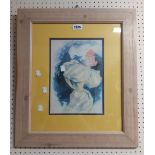 Jules Cheret: a framed reproduction coloured print, depicting a lady smoking