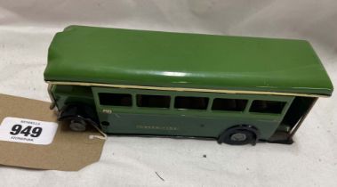 A vintage Tri-ang green line toy bus - 1950's