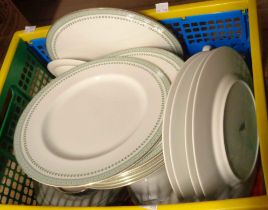 A crate containing a quantity of Royal Doulton bone china tableware decorated in the Berkshire