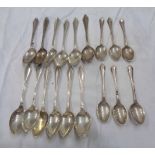 A set of twelve Sheffield silver teaspoons - sold with a set of six Sheffield silver coffee spoons