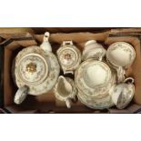 A box containing a Krautheim Bavarian porcelain part tea set including teapot, cups and saucers,