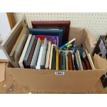 A box containing a large selection of modern small decorative picture/photograph frames - various