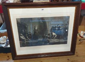 F. Goodall: an antique moulded oak framed large format monochrome print entitled 'Cranmer at the
