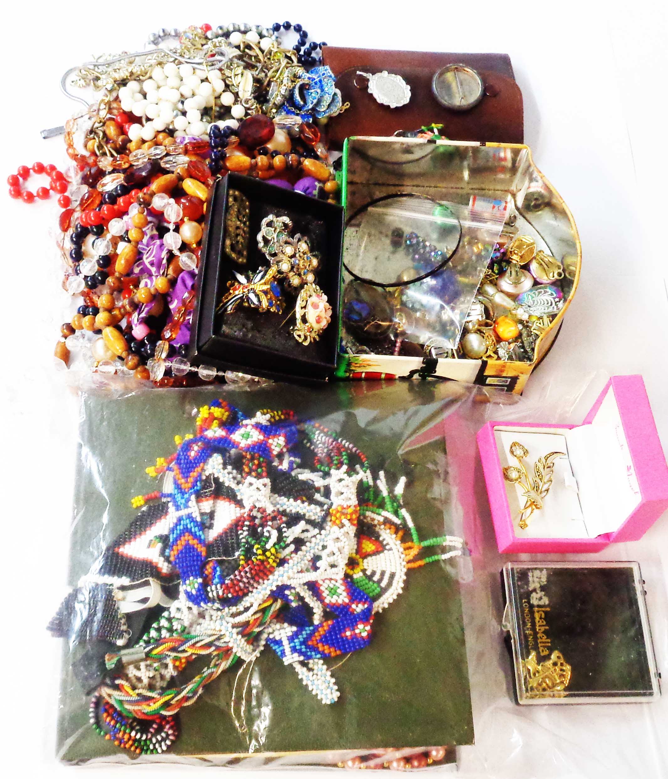 Various items of 1980's Native American tourist beadwork jewellery and a quantity of assorted