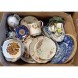 A box containing a quantity of ceramics including bone china tableware, etc.