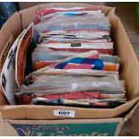 A box containing 45rpm records