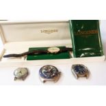 A 375 (9k) cased Longines 'Prescence' gentleman's slimline wristwatch - a/f - with presentation box,