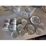 A quantity of bone china coffee ware including Paragon part coffee set and Crown Devon coffee cans