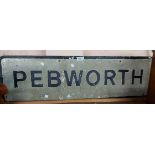 A vintage 'Pebworth' village sign