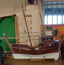 A large model sail fishing boat 'Tunu'