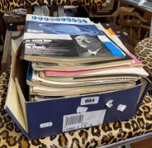 A box containing gramophone magazines