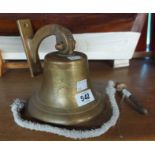 An antique brass ship's bell