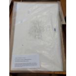 †R.O. Lenkiewicz: an unframed signed limited edition monochrome etching entitled 'Self Portrait with