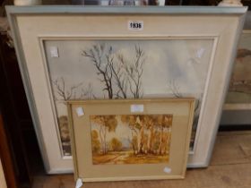 Harry Buckie (Australian): a framed watercolour, depicting a woodland riverbank - details verso -