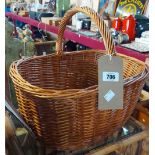 A wicker shopping basket