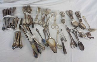 A quantity of vintage German 90 grade plated ornate cutlery, etc. - listed