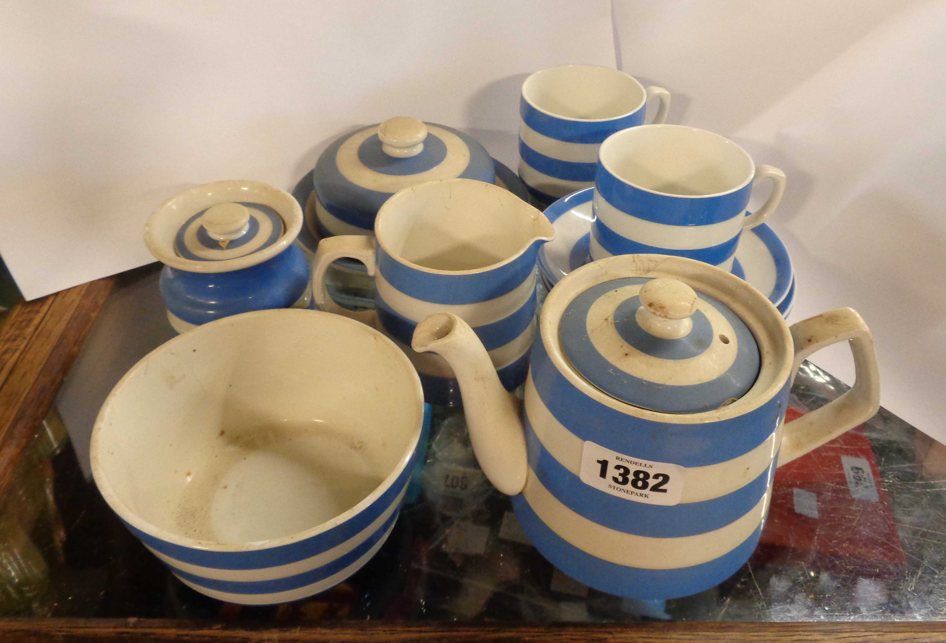 A quantity of T.G. Green Cornish Ware including teapot, small milk jug, butter dish, etc.