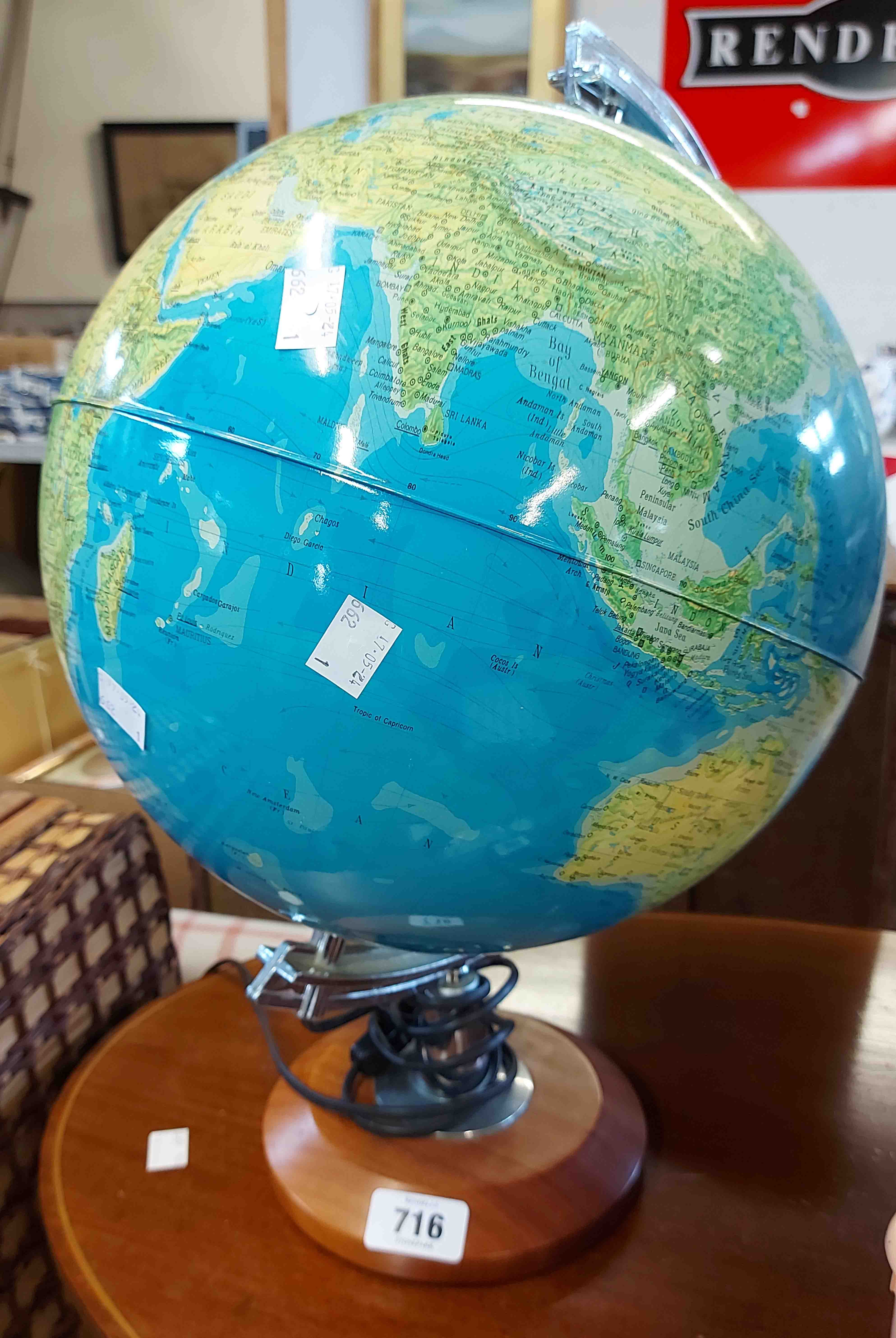 A modern illuminated globe