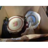 A box containing a quantity of ceramics and other collectable items including a Lladro figure,