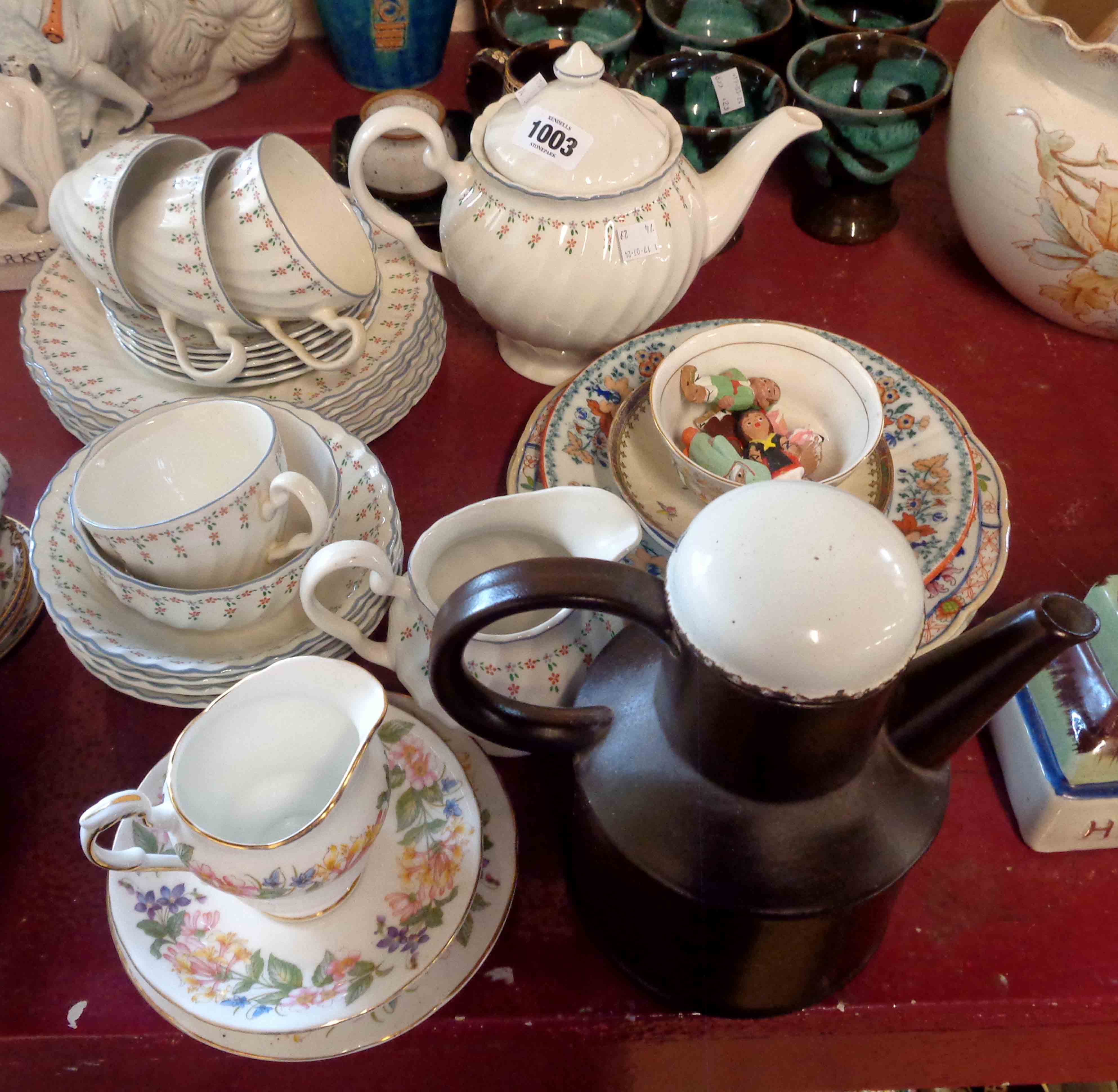 A quantity of ceramics including 19th Century Mason's Ironstone plates, a Johnson Brothers part