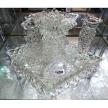 A press moulded glass dressing table set