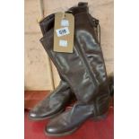 A pair of Clarks lady's brown leather boots - size 6