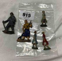 A bag containing a quantity of die cast figures, depicting people going about their business