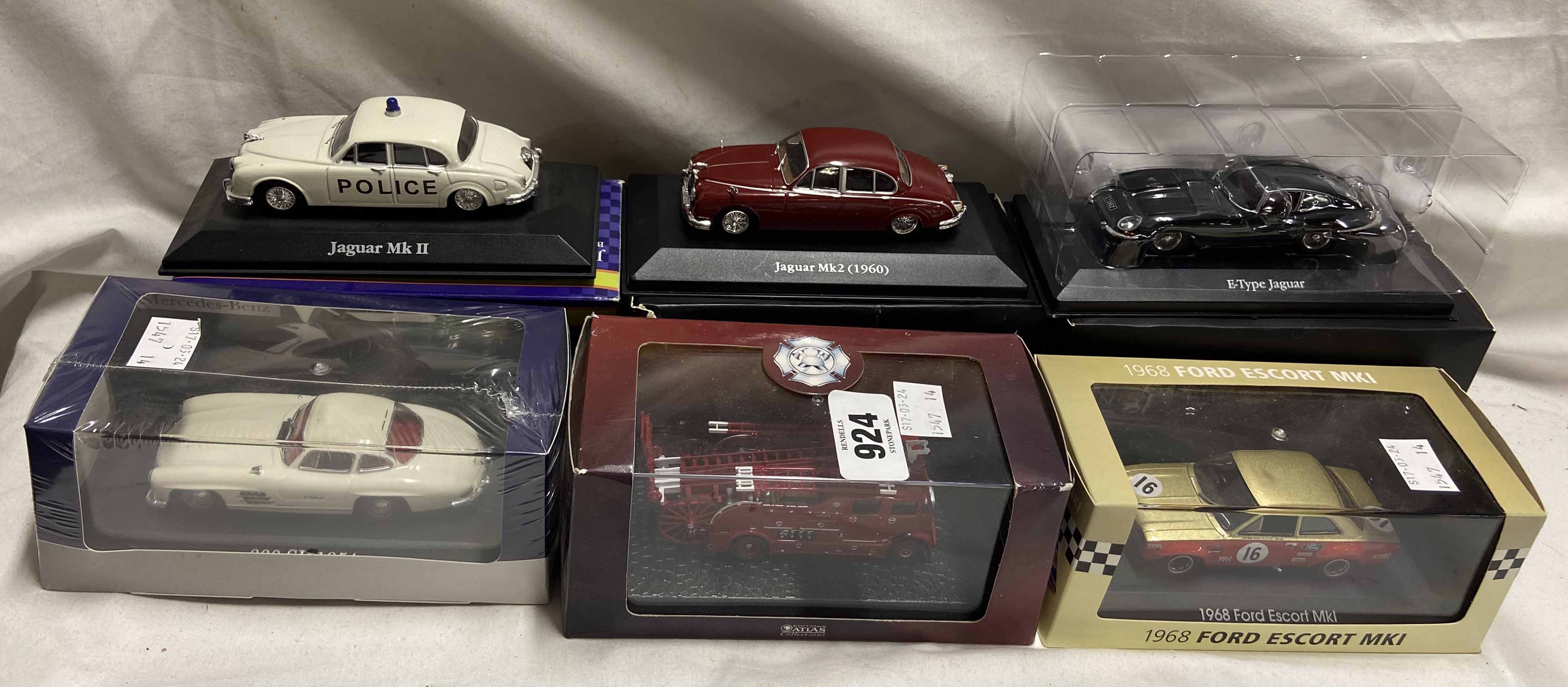 A large quantity of various model cars including Matchbox, Atlas, etc. - sold with a model Vulcan