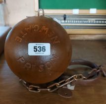 A modern 'Newgate Prison' decorative ball and chain