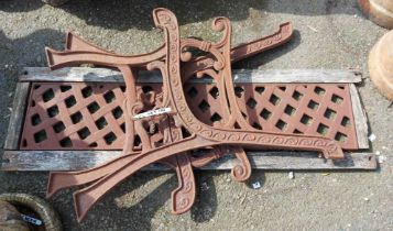 A cast iron bench for restoration