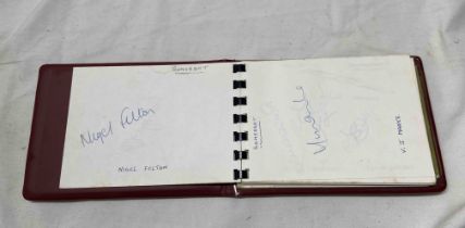 A Somerset CCC autograph album containing various cricketers' autographs