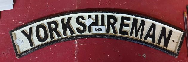 A modern iron 'Yorkshireman' sign