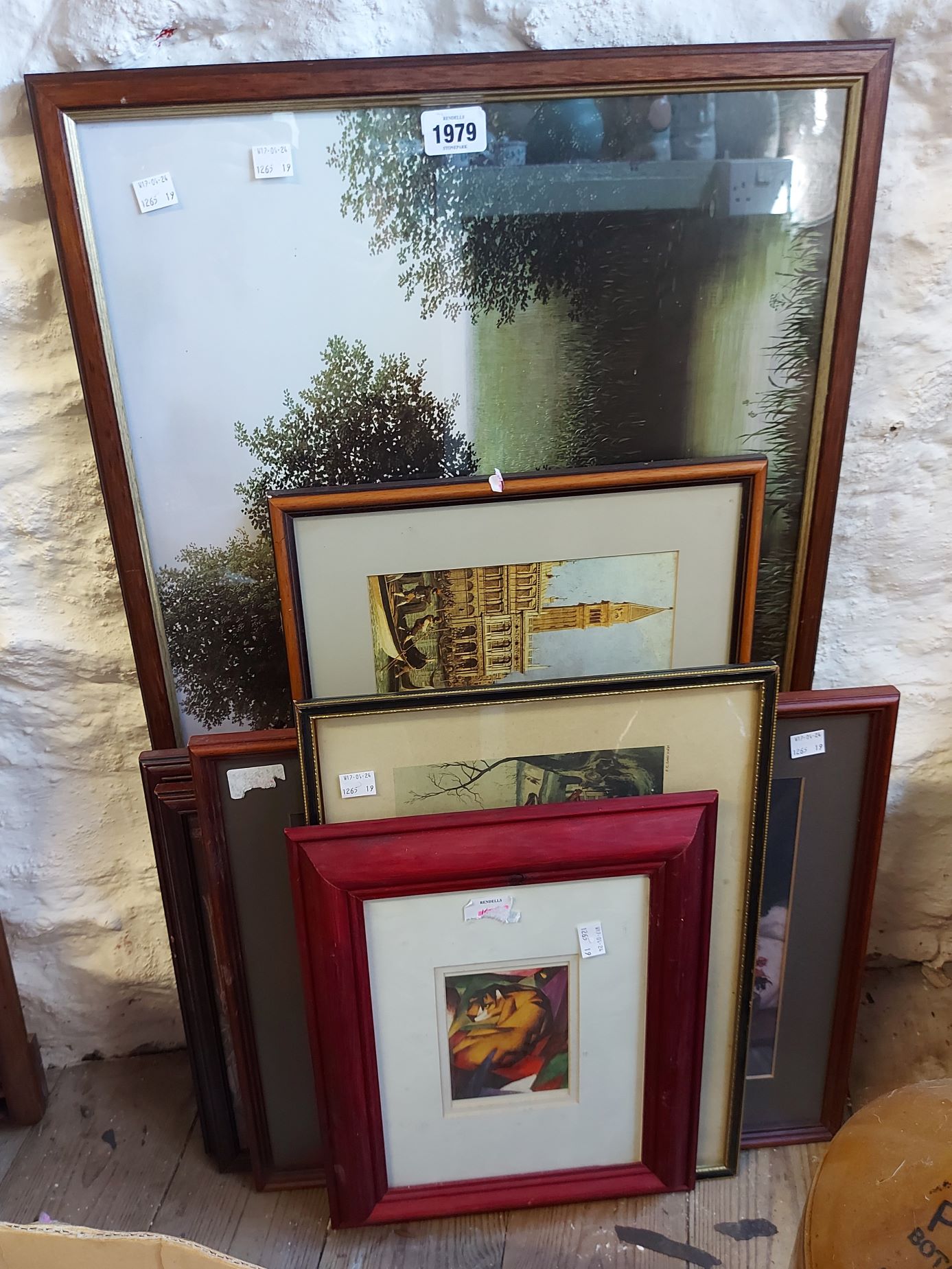A selection of framed mainly decorative coloured prints - various formats, artists and subject